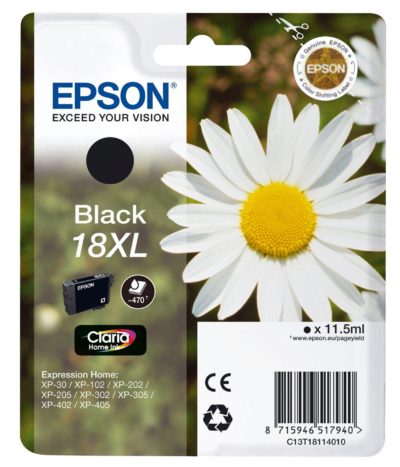 Epson Claria 18XL Black Ink Cartridge (C13T18114010) Epson Claria 18XL Black Ink Cartridge (C13T18114010)